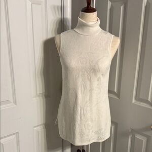 Chico's Cream Sleeveless Turtleneck Tank and long matching cardigan